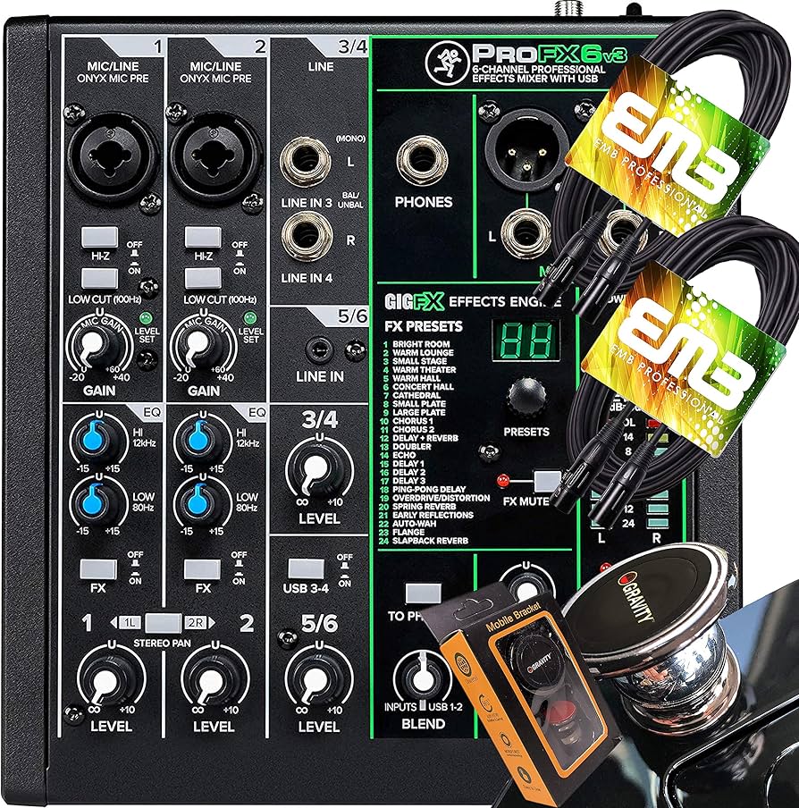 Amazon.com: Mackie ProFX6v3 6-Channel Mixer with USB and Effects