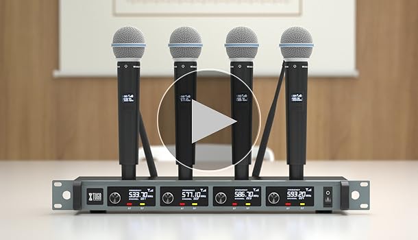 Amazon.com: XTUGA A140 4 Wireless Microphone System, Handheld