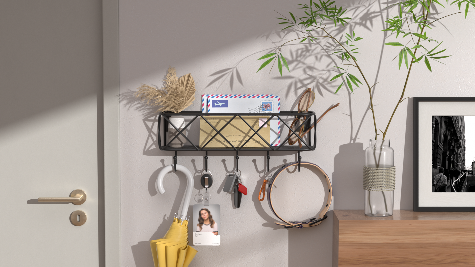 Amazon.com: HappyHapi Key Holder for Wall Decorative, Entryway Key