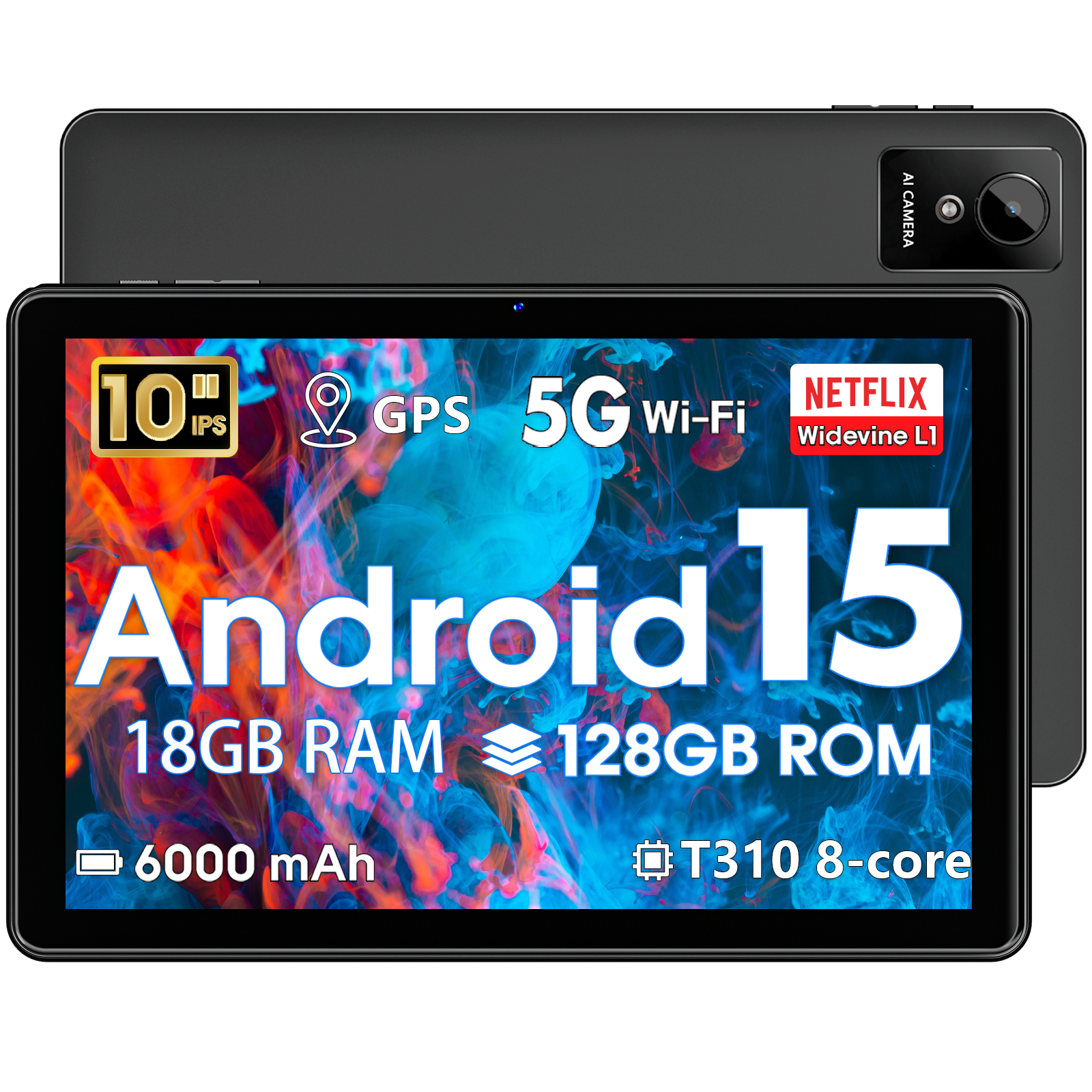 Android 15 Tablet 10 inch,2025 Newest Tablets,18GB RAM 128 ROM,1TB