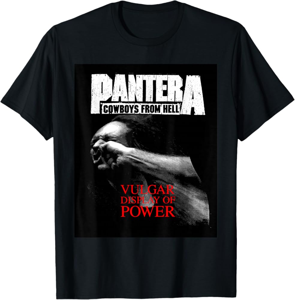 Amazon.com: Pantera Official Vulgar Display of Power T-Shirt Small
