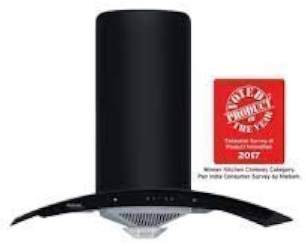 Hindware Zavio 90 (1280 m3/h) Auto Clean Chimney, 900mm (Black