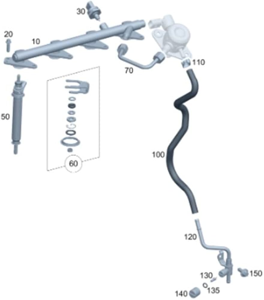 A2740703500 Fuel Hose To High Pressure Pump For Benz W213 C180