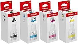 Amazon.co.jp: 【純正品カラー4色セット】キヤノン GI-36 インクボトル
