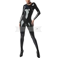 Amazon.co.jp: ラテックスタイツレディースラバーキャットスーツ厚さ