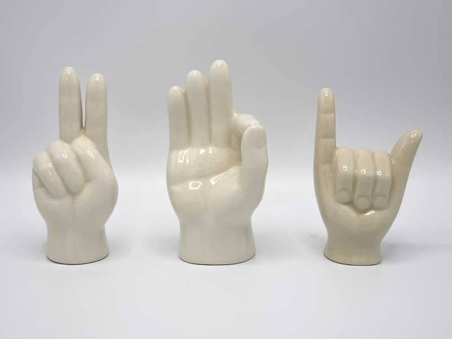 Amazon.co.jp: ハンドオブジェ 3点セット ピース Peace OK オーケー