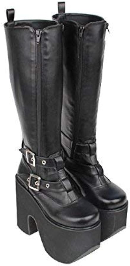 Amazon | [cnstone] 15cmヒール レディース靴 厚底ロングブーツ サイド