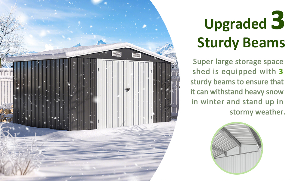 Amazon.com : DAUSOLA 10x8 FT Outdoor Storage Shed, Metal Garden