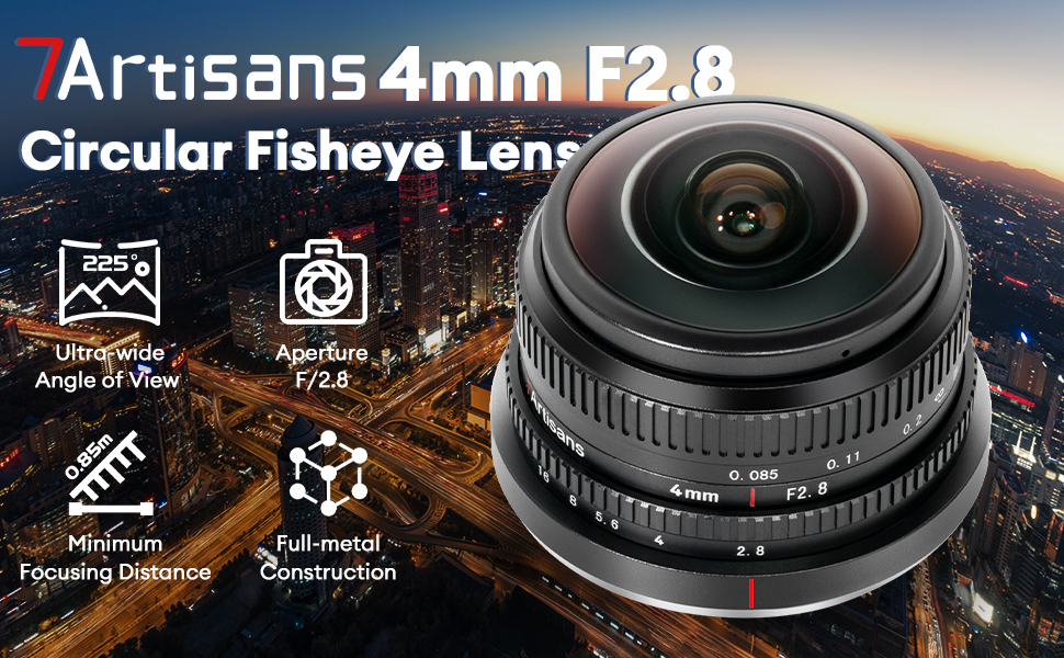 Amazon.co.jp: 7artisans 4mm F2.8 円形魚眼レンズ 225°超広角 APS-C