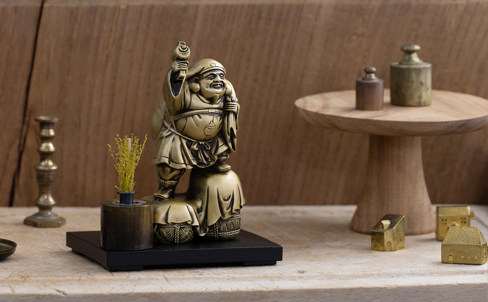 Amazon.co.jp: 開運七福神 大黒天 シルキーゴールド 仏師：牧田秀雲