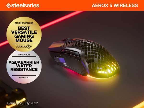 SteelSeries Aerox 5 Wireless - Holey RGB Gaming Mouse - Ultra