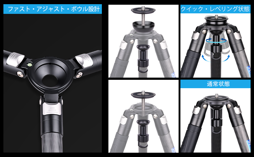 Amazon | カーボン三脚 全高1690mm 32mmパイプ径10層カーボン