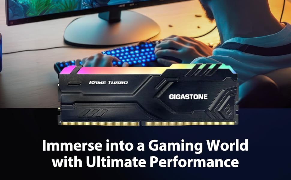 RGB DDR4 RAM】GIGASTONE Game TURBO 32GB Kit (2x16GB) DDR4 3200MHz