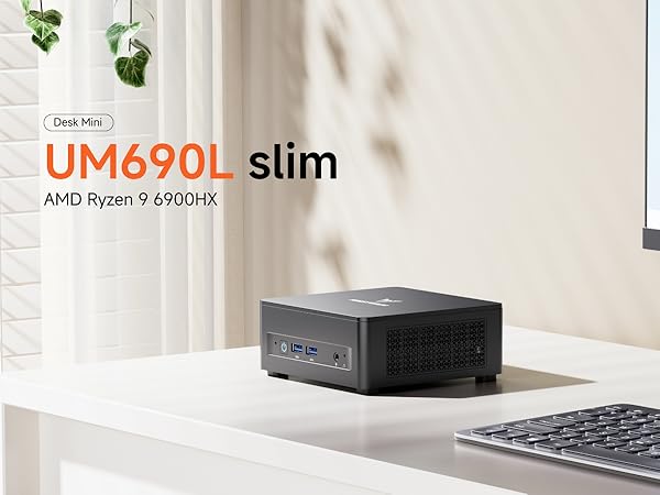Amazon.com: MINISFORUM UM690L Slim Mini PC, AMD Ryzen 9 6900HX