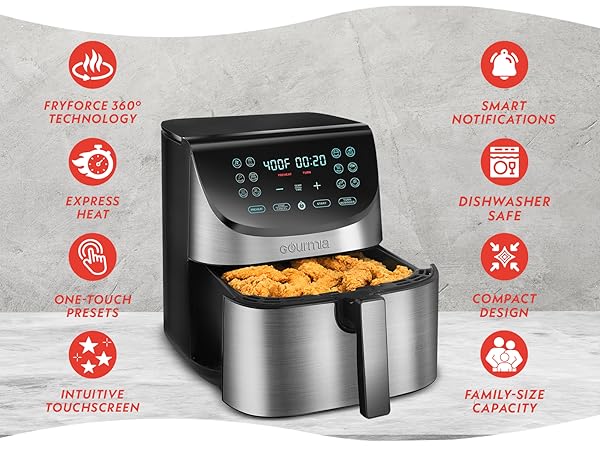 Amazon.com: Gourmia Air Fryer - 8 Qt Extra Large Capacity
