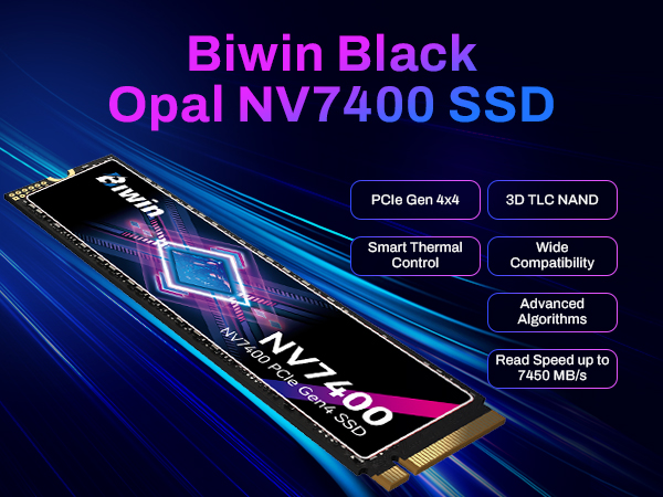 Amazon.com: BIWIN Black Opal NV7400 2TB SSD Gen4x4, Read Speed up