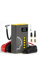 Amazon | Shell シェル ジャンプスターター 空気入れ 10400mAh大容量