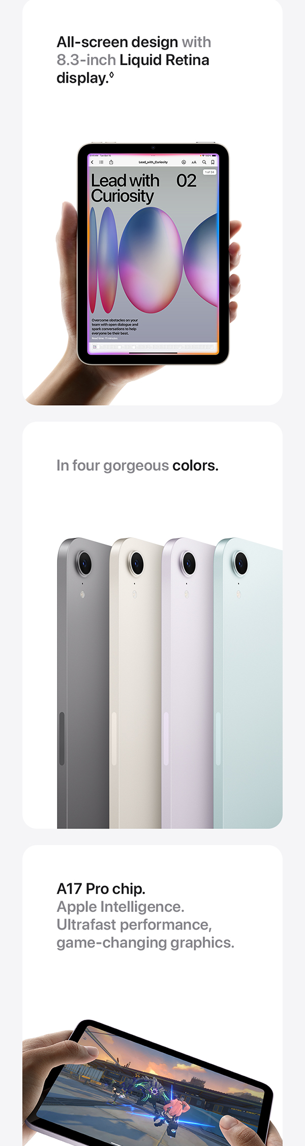 Amazon.com: Apple iPad mini (A17 Pro): Apple Intelligence, 8.3