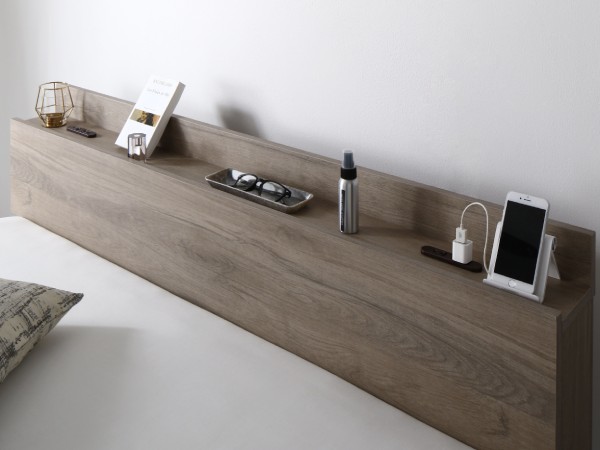 Amazon｜RASIK ベッド ダブル フレームのみ ホワイト 収納付き