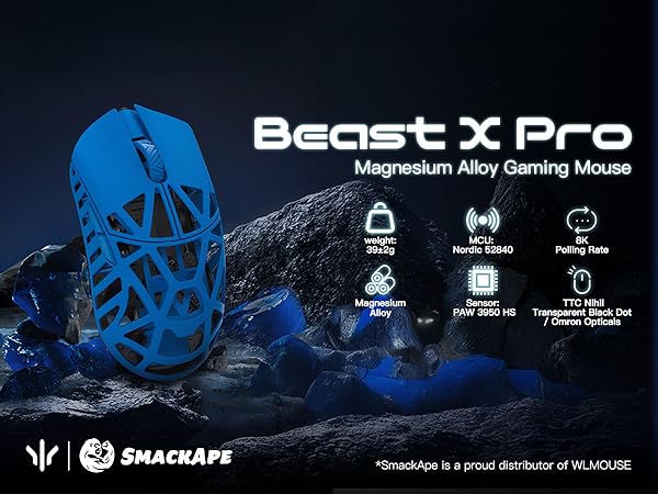 Amazon.com: SMACKAPE WLMOUSE Beast X Pro Ultra-Light 39g Magnesium