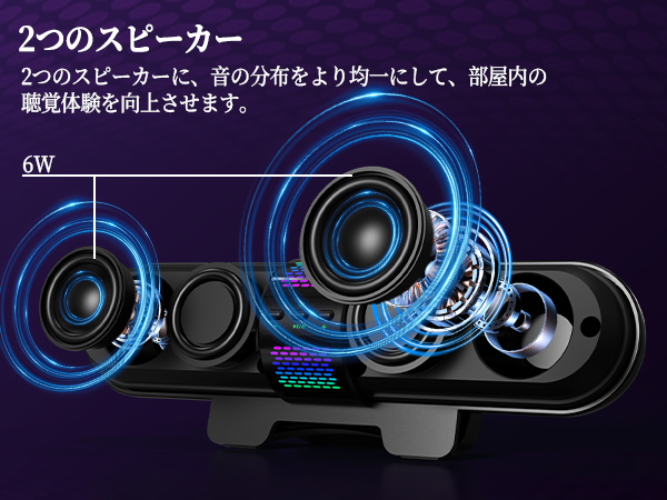 Amazon.co.jp: BESTISAN PCスピーカー USB給電 有線 小型サウンドバー