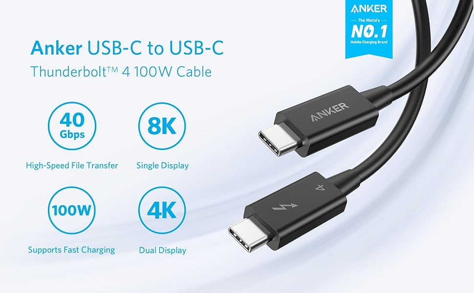 Amazon.com: Anker Thunderbolt 4 Certified USB C to USB C Cable, 8K