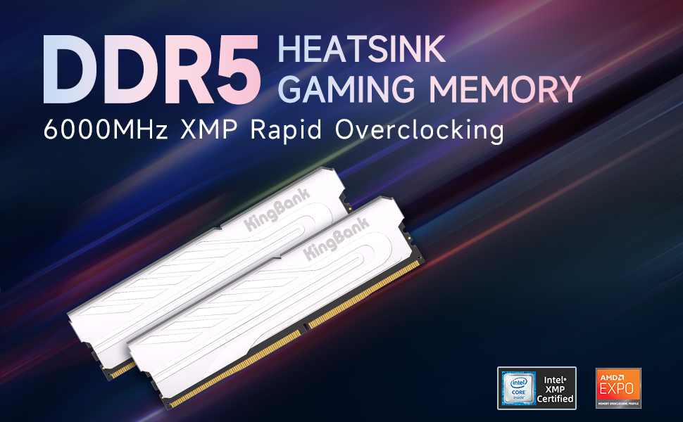 KingBank Computer Desktop Memory Ram DDR5 16GB(2x8GB) 6000MT/s