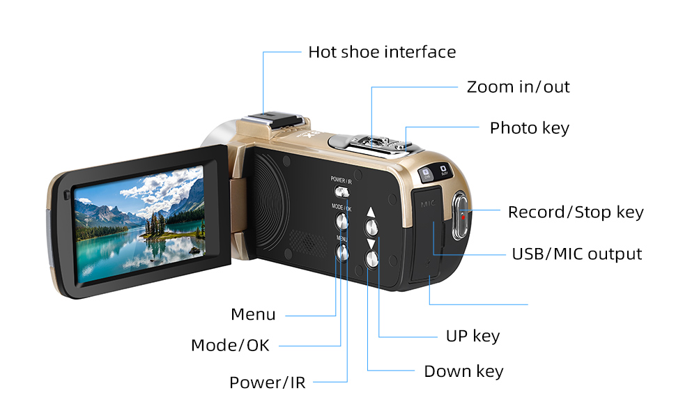 Amazon.com : ORDRO Full HD 1080P 30FPS Video Camera Camcorder