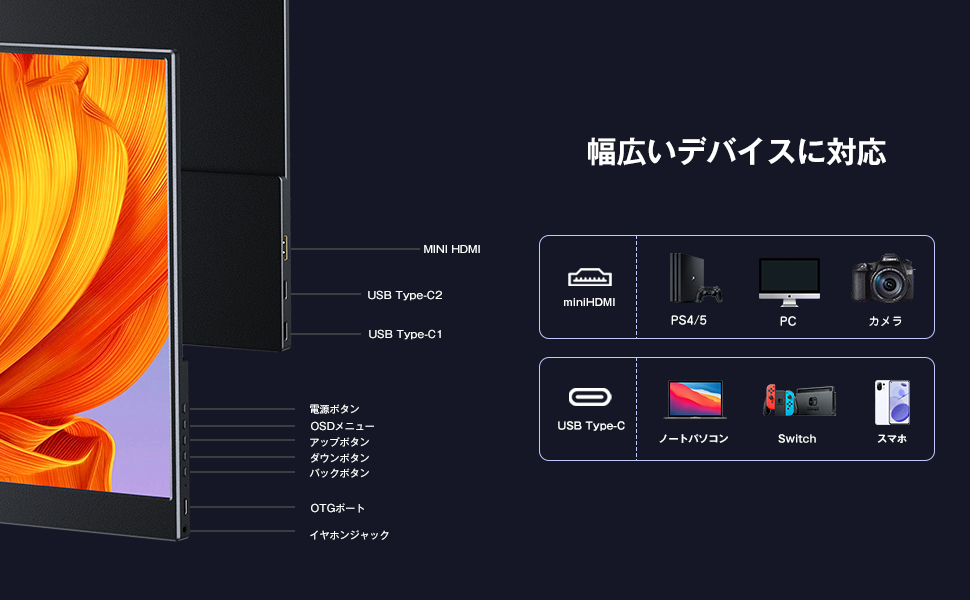 Amazon.co.jp: KEEPTIME モバイルモニター 14インチ 2K解像度 モバイル