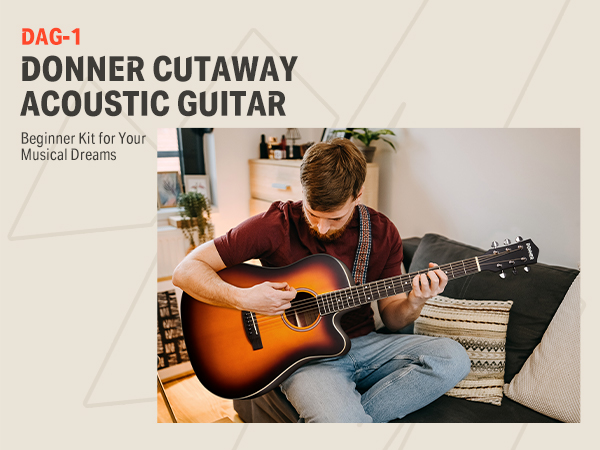 Amazon.com: Donner Acoustic Guitar for Beginner Adult Full Size