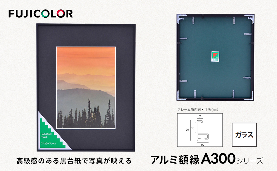Amazon.co.jp: FUJICOLOR 額縁 A300 全紙 アルミ ブラック 39682