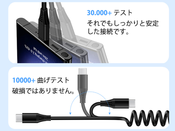 Amazon.co.jp: USB タイプc ケーブル USB-C機器対応 ブラック