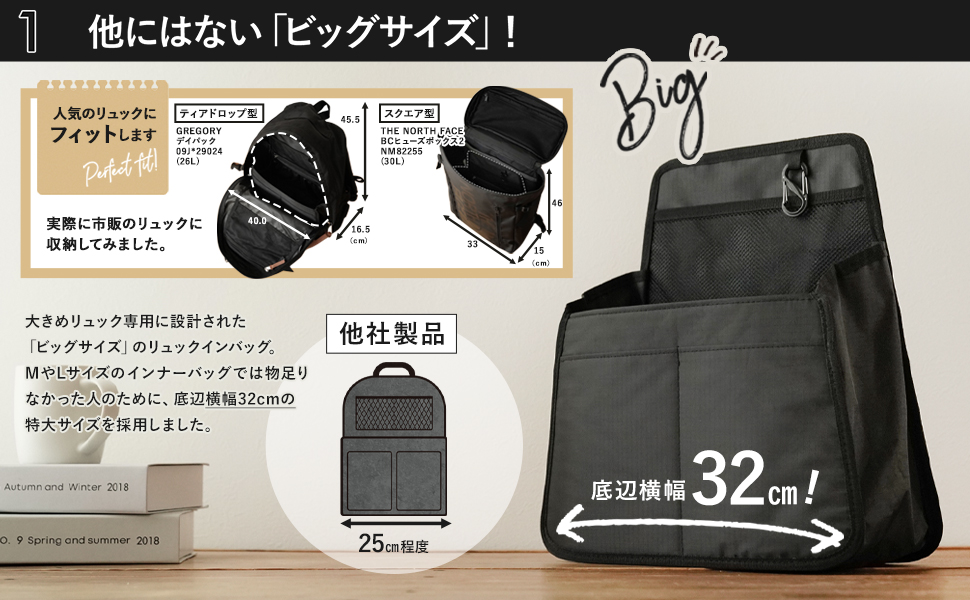 Amazon.co.jp: ピカキュウ バッグインバッグ リュック 自立 【独自の