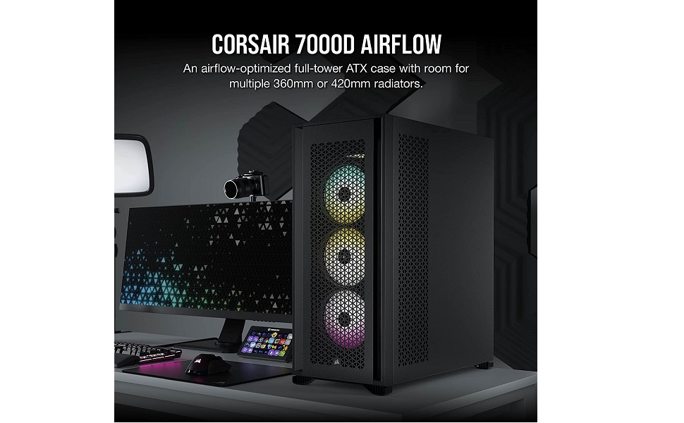 Amazon | CORSAIR 7000D AIRFLOW フルタワー ATX PC ケース、ブラック