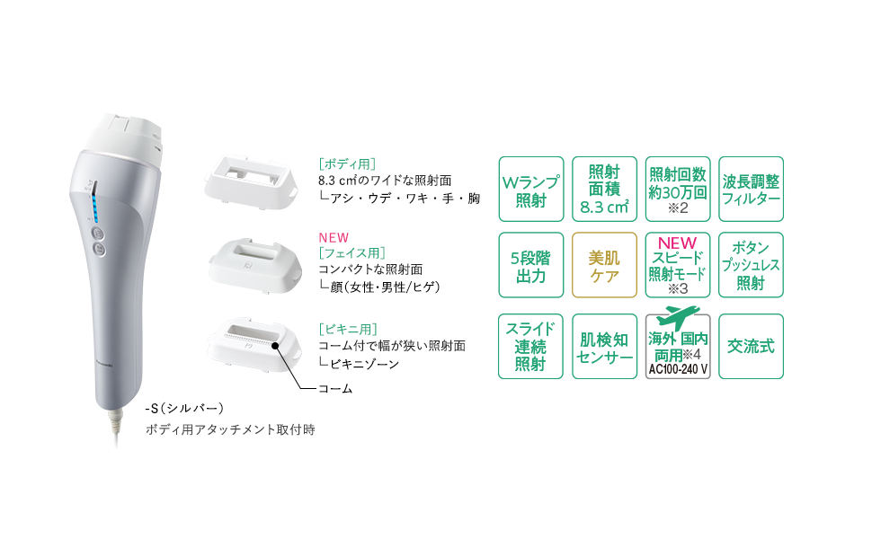 Amazon | パナソニック 光美容器 光エステ ボディ&フェイス用 ハイ