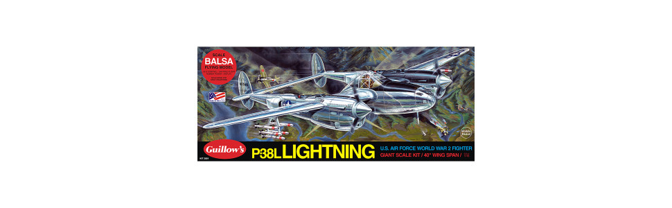 Amazon.com: Guillow's Lockheed P-38 Lightning Model Kit Black
