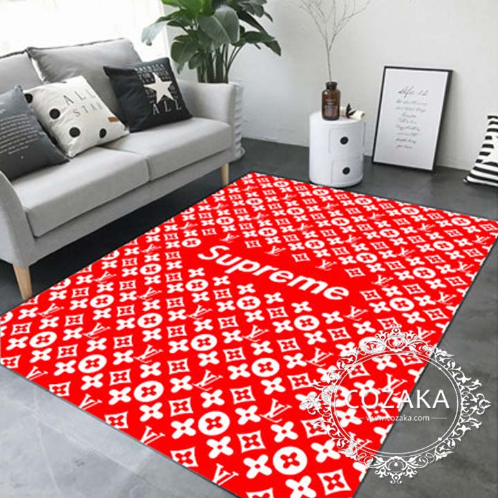 ルイヴィトンxシュプリーム ラグ カーペット lv&supreme 玄関マット
