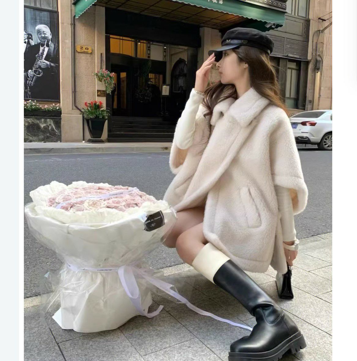 一部即納 7color WOOL ALPACA ケープ ポンチョ コート | LiLiRena