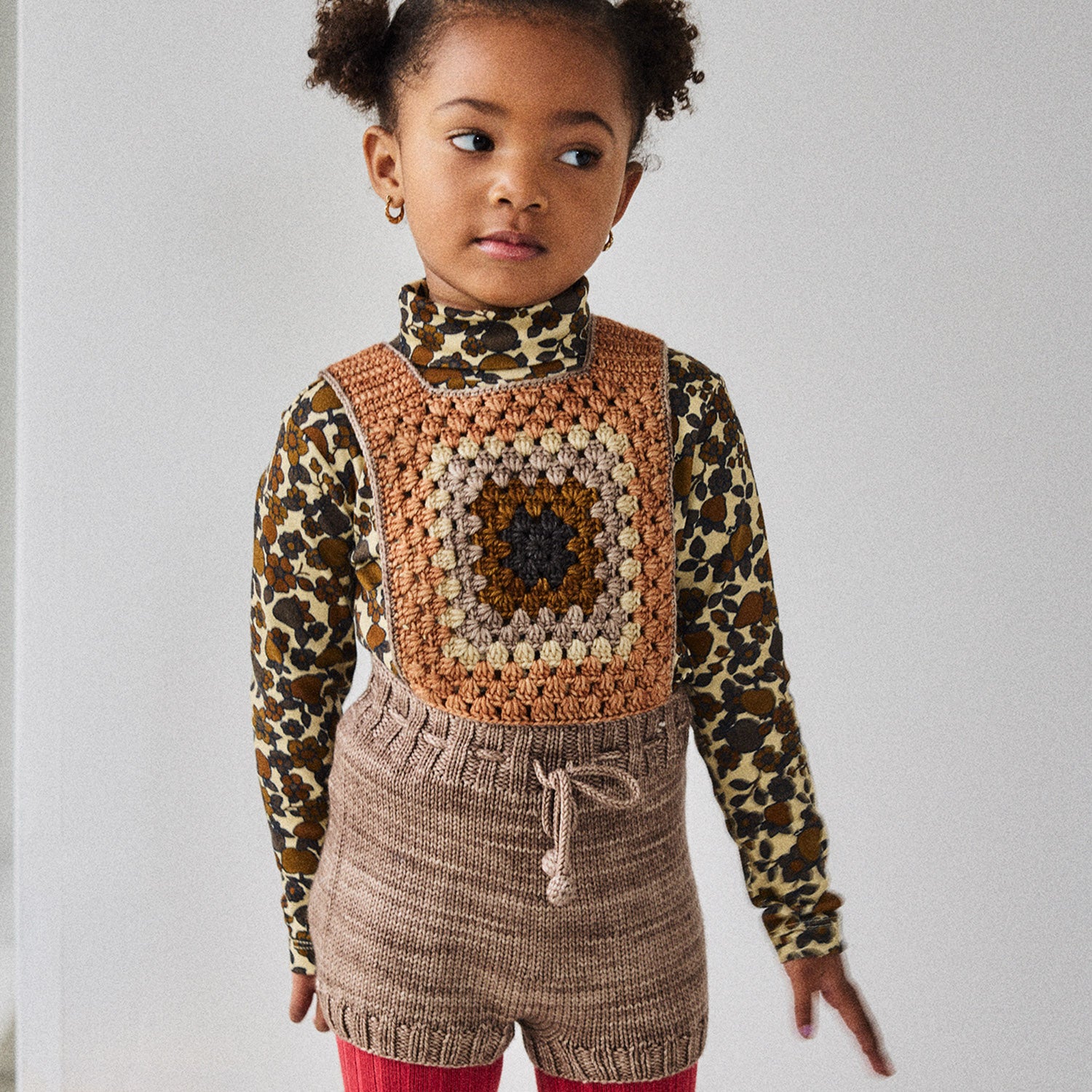 Baby & Kids Hand Crochet Merino Wool Lake House Romper - Brut