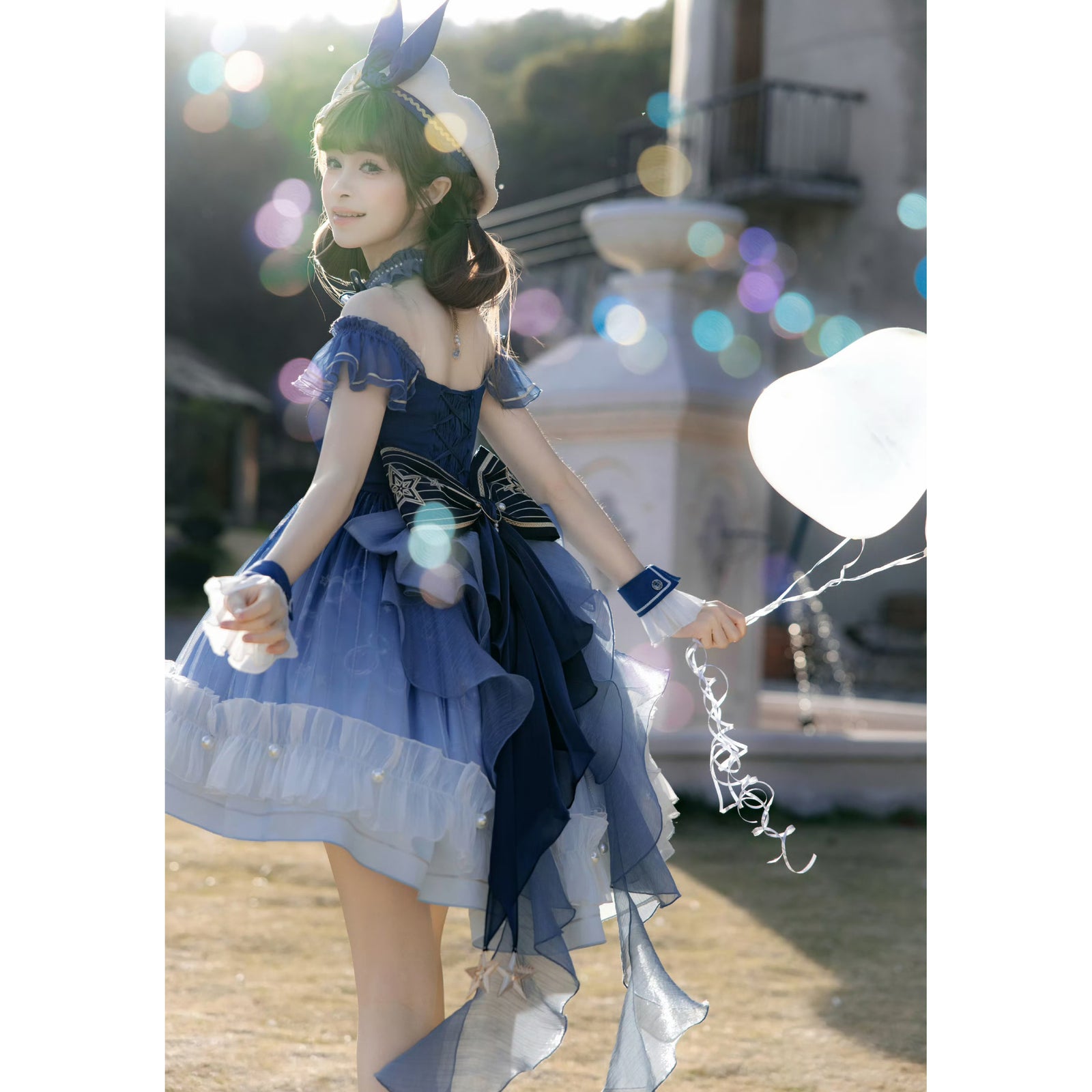 紺青の銀河の刺繍ジャンパースカート[2026年5月下旬-6月下旬発送予定