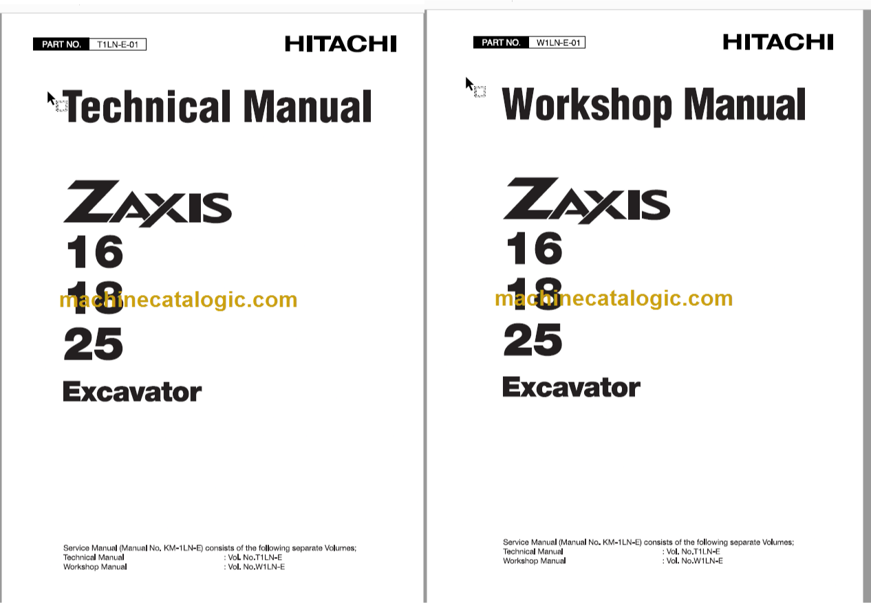 Hitachi ZX16 ZX18 ZX25 Excavator Technical and Workshop Manual