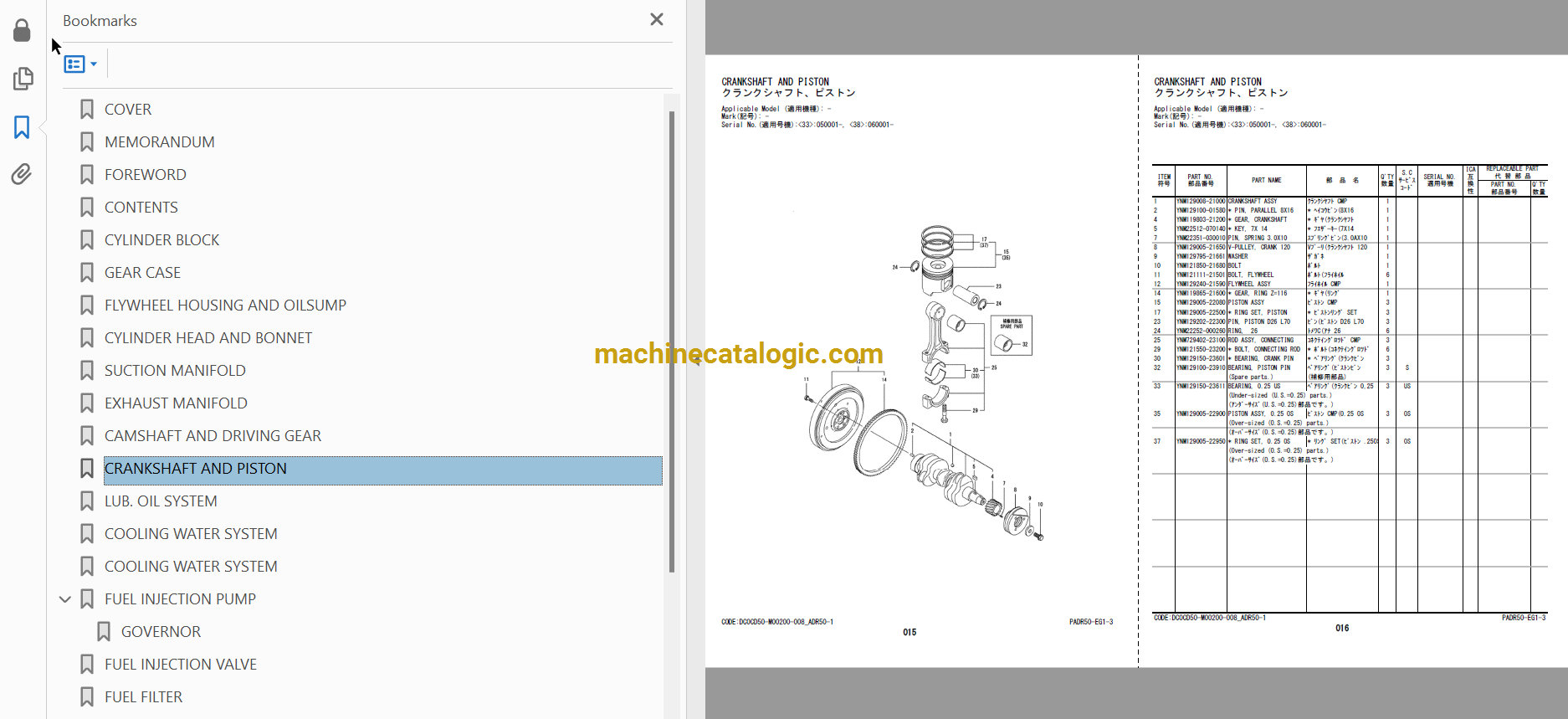 Hitachi ZX33U-6 Hydraulic Excavator Parts Catalog & Engine Parts