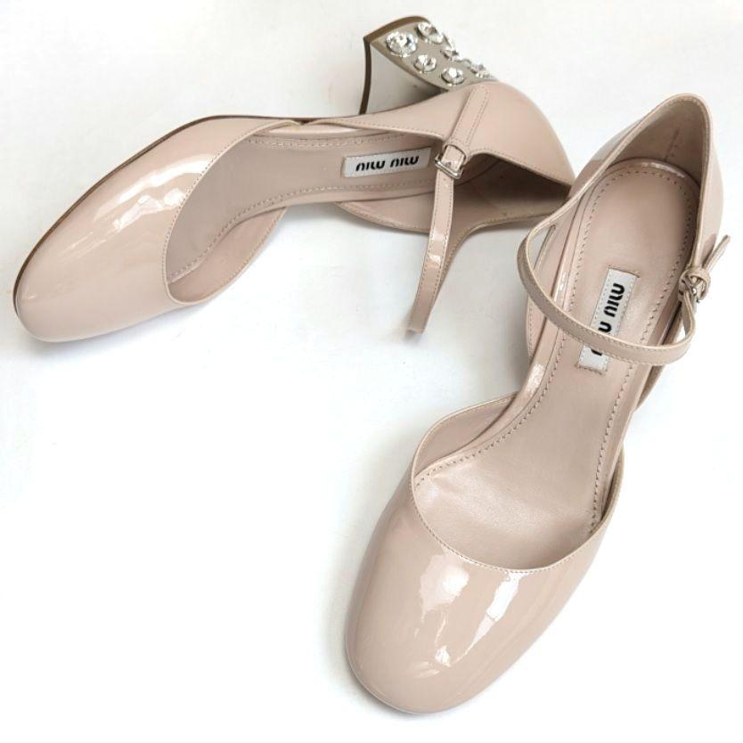 未使用さん♥miumiuミュウミュウ ビジューヒール パンプス 37 – マダム