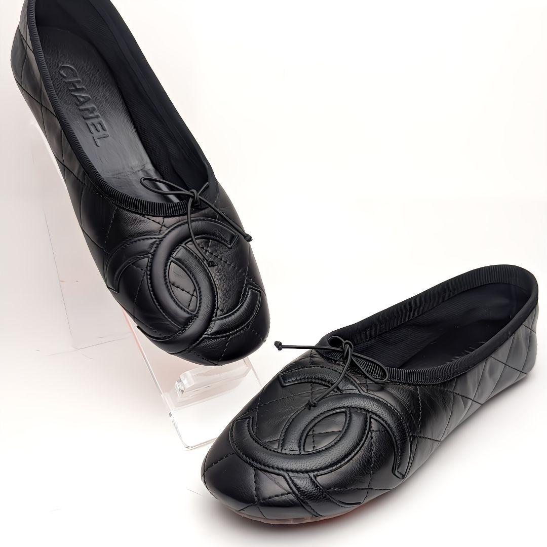 新品そっくりさん⭐CHANELシャネル カンボンライン フラットシューズ37