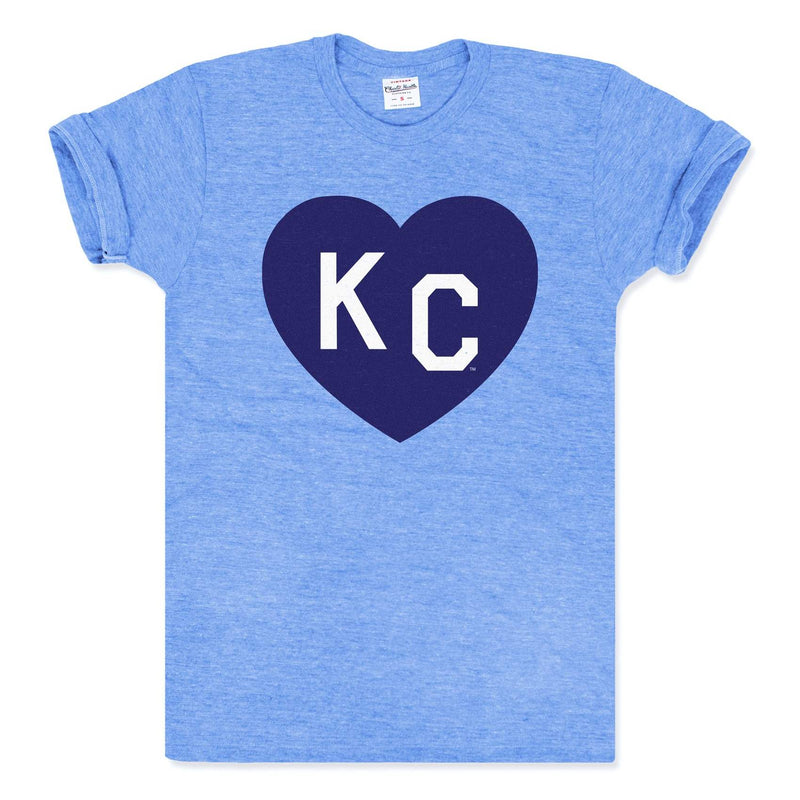 Charlie Hustle KC Heart Tee - Light Blue – Made in KC