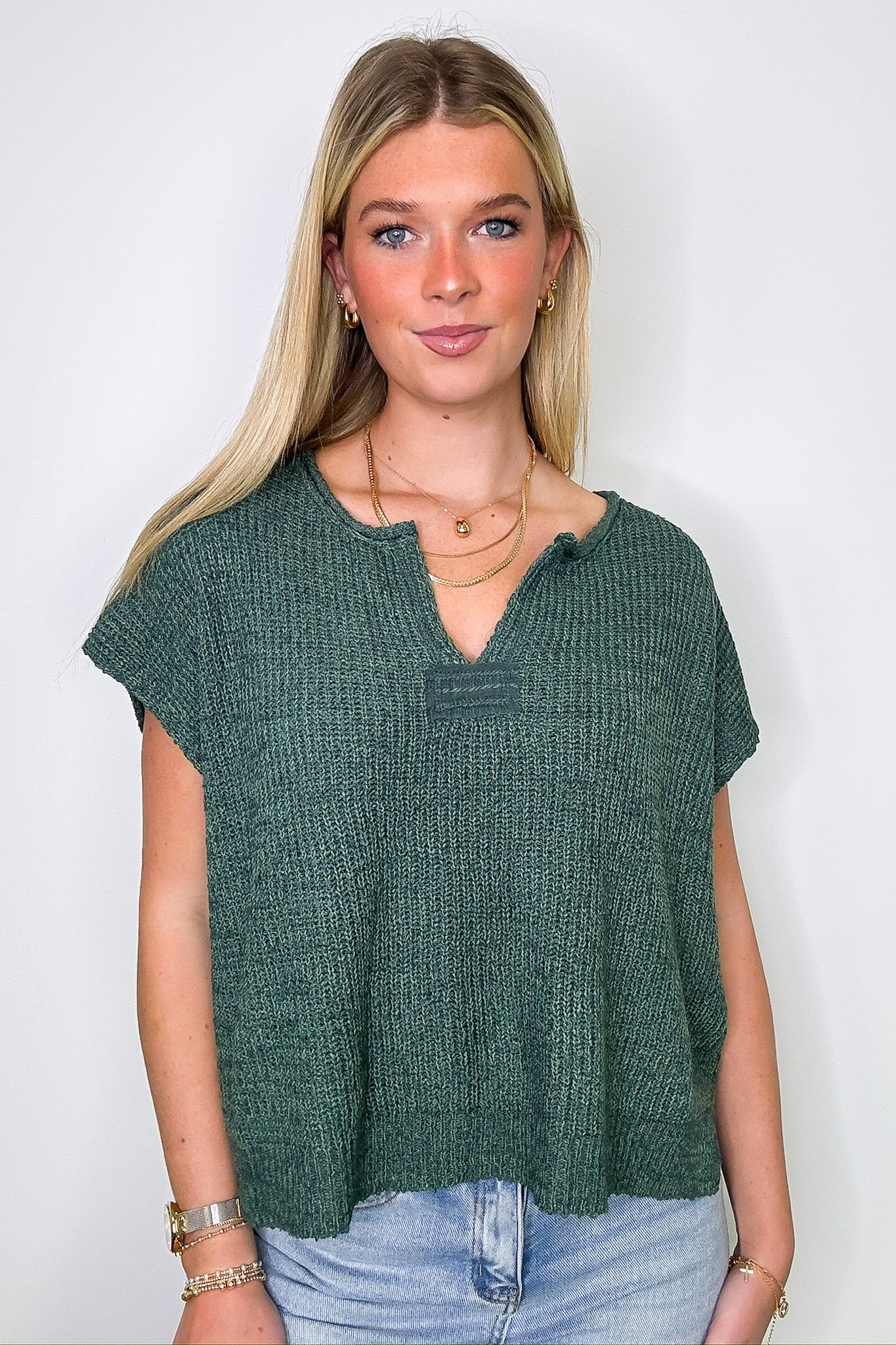 Necessary Charm V-Neck Side Slit Knit Top - BACK IN STOCK