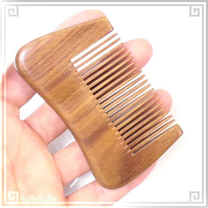 天然木 櫛 緑檀0921 長方凹型 約9.2cm | 静電気が起きにくい天然木櫛