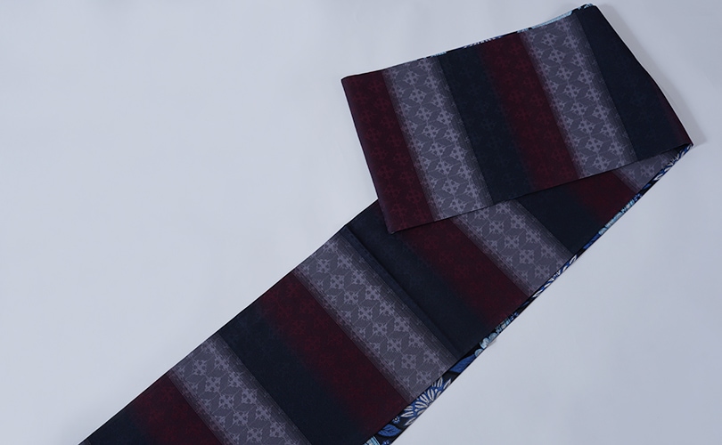 正絹袋帯 田中伝機業店 ブルー ペーズリー 両面リバーシブル | 袋帯