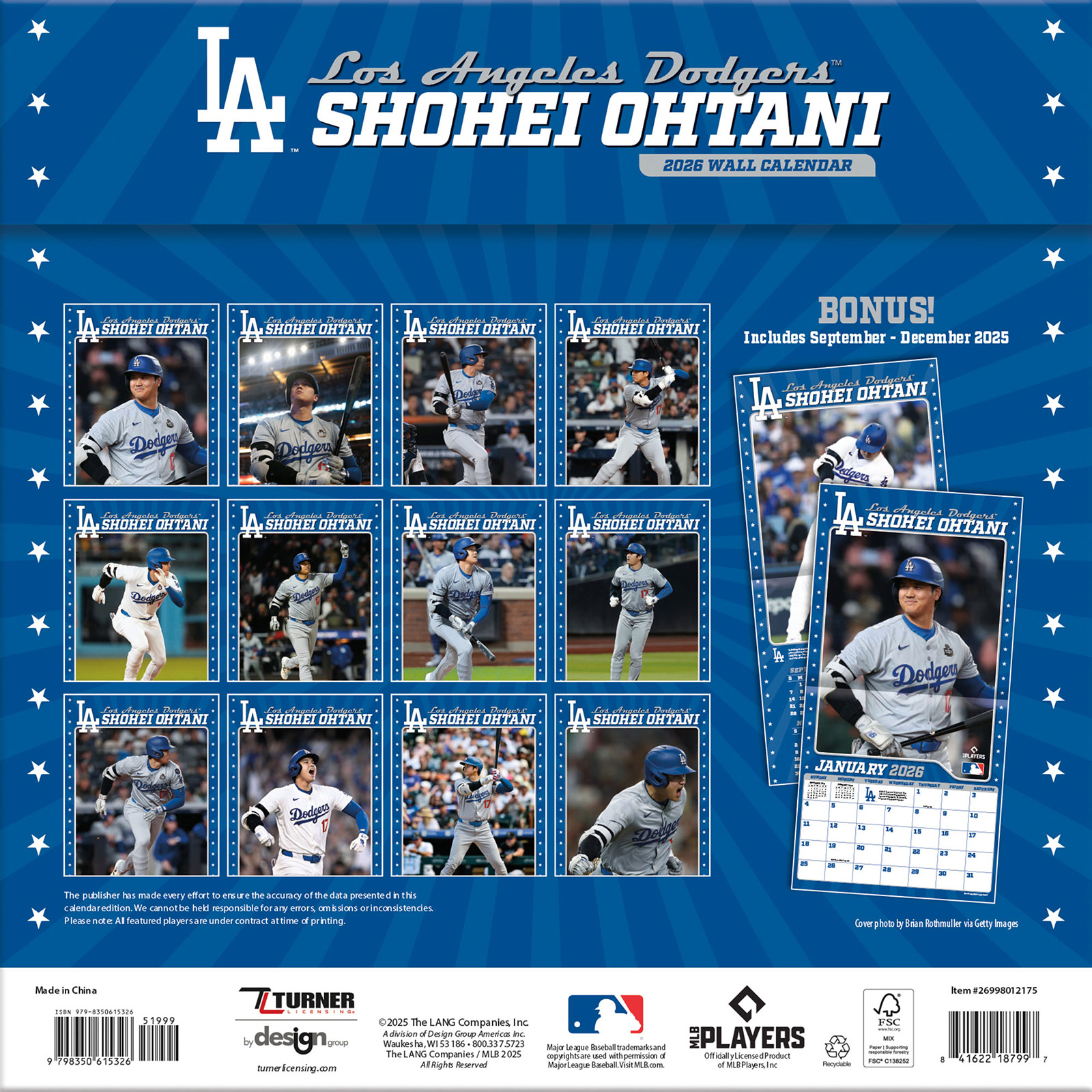 2026年版MLB公式大谷翔平カレンダー