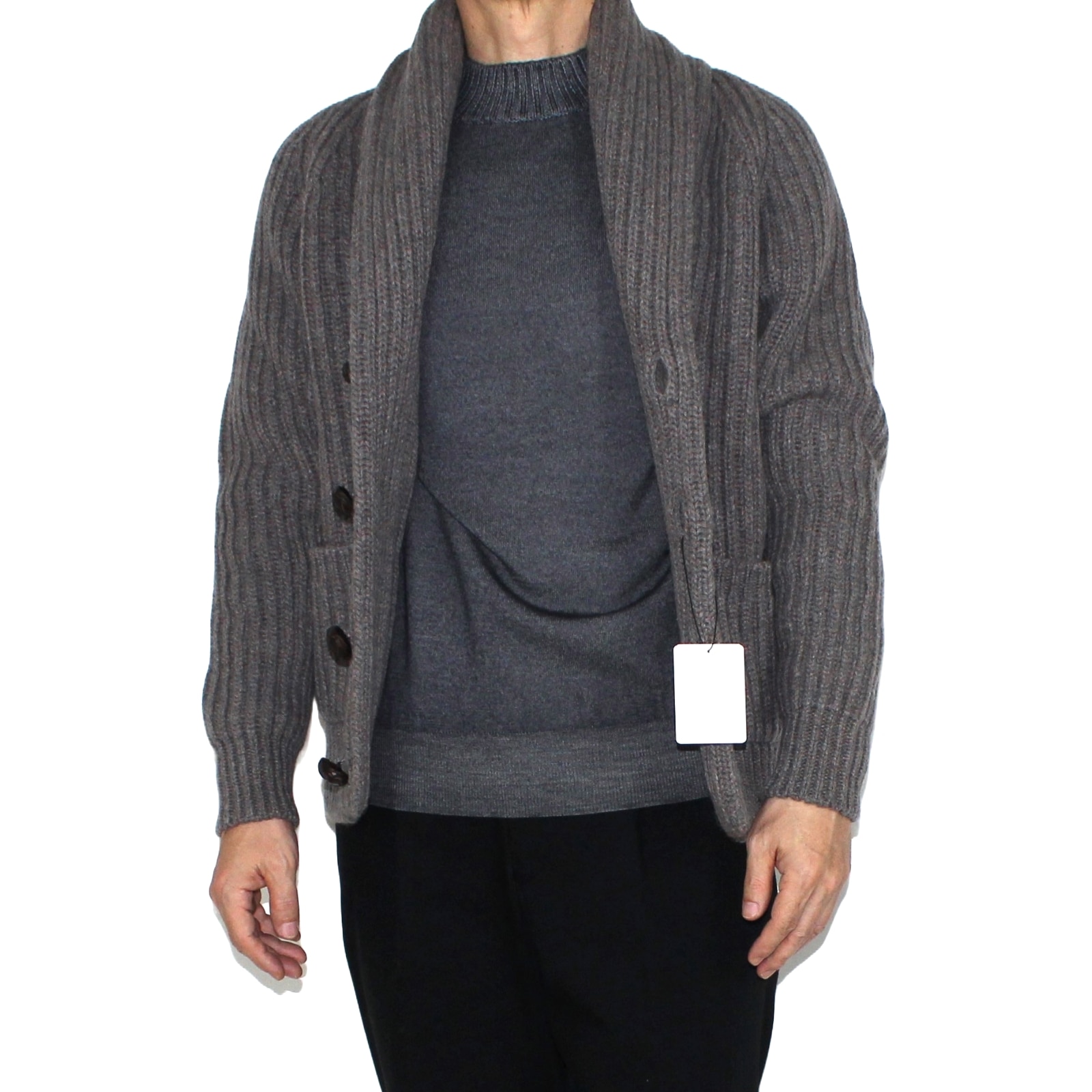 McGEORGE（マックジョージ） ショールカラーカーディガン グレージュ